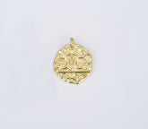 18K Gold Celestial Disc Pendant, Star Moon Medallion, Moon Pendant Star Charm for Necklace Bracelet Jewelry Making Supply, CP1354